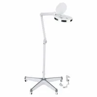 AVEN Round Magnifier Light: LED, 2.25x, 5 Diopter, 560 lm Max Brightness, 36 in Arm Reach, 6500K (MPN 26501-LED-STN)