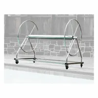 This SPECTRUM reel cover is made of blue polypropylene and measures 84 inches in overall length by 65 1/2 inches in overall width. It is designed to fit over pool lane line storage reels, providing protection from debris, UV exposure, and weather conditions
