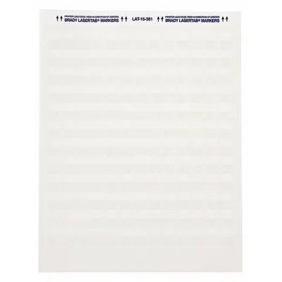 BRADY Wraparound Label: 1 in x 1 in, Polyester, White (Matte) - Brady Precut Label Sheets