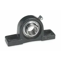 DAYTON Pillow Block Bearing: 1 in Bore, Cast Iron, Set Screws, 1 7/16 in Shaft Ht, 5.5 in Overall Lg