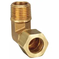 PARKER Compression Fitting Elbow: 3/8 in OD x 1/2 in Pipe Fitting Size, Compression x MNPT, 10 PK (MPN 169C-6-8)