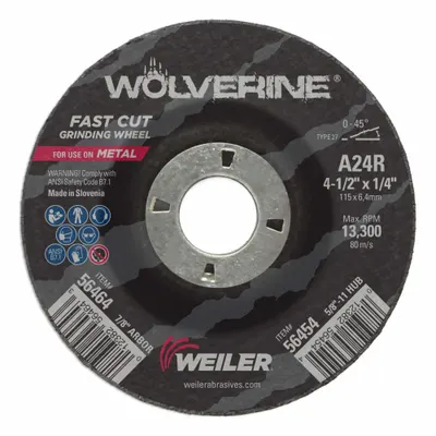 WEILER Wolverine General Purpose Grinding Wheel - General Purpose Grinding Wheels for Carbon & Stainless Steel