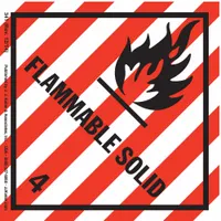 JJ KELLER DOT Container Label: Flammable Solid, 4 in x 4 in, 4 in Label Ht, 4 in Label Wd, 500 PK (MPN 341)