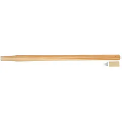 Replacement handle for sledge hammers with maximum head weight of 8 lb. Fits 1 1/4 in eye opening length and flat oval eye shape. Includes one wood wedge for installation. Suitable for heavy striking tasks in construction, demolition, and industrial maintenance.