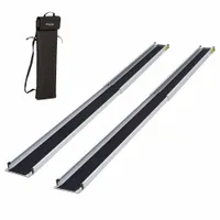 Wheelchair Track Ramp: Wheelchair Ramp, Silver, 10 ft Retracted Lg, ADA, 2/3 ft Usable Wd, Aluminum (MPN TWR-V2-10-Kit)