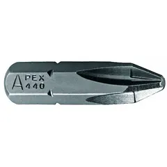 This APEX insert bit features a #1 Phillips (PH1) tip with a hex drive for secure engagement in power tools. It is impact rated for high-torque applications and comes in a 5-pack. Suitable for driving Phillips screws in industrial assembly and maintenance tasks.