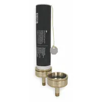 This brass grease cartridge adapter connects standard grease cartridges to grease guns or lubrication systems. It is used in industrial maintenance for applying grease to machinery, conveyors, and other plant equipment. The 1/4 in connection size fits common lubrication fittings