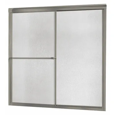 FOREMOST Tub Door: Framed, 58 in Overall Ht, Rain Tempered Glass - Double Sliding Bathtub Doors