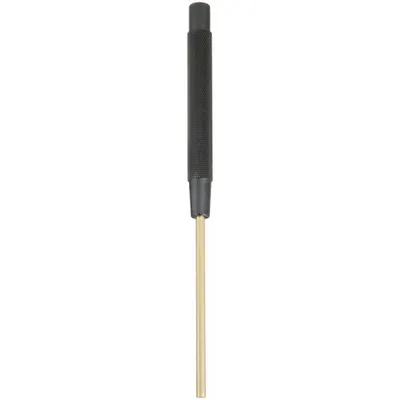 STARRETT Brass Drive Pin Punch: Non-Sparking, 3/16 in Tip Dia, 8 in Overall Lg, Round - Non-Sparking Flat-Tip Pin Removing Punches