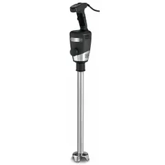Variable-speed immersion blender with 1 hp motor and 33-inch overall height. Designed for blending sauces and other liquids in large-scale food processing operations.