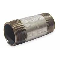 Pipe Nipple: 3/8 in Nominal Pipe Size, 12 in Lg, Schedule 40, Galvanized Steel, Welded (MPN 0331014001)