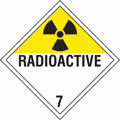 STRANCO Container Placard: Radioactive, 10 3/4 in x 10 3/4 in, 10 3/4 in Label Ht - Class 7: Radioactive