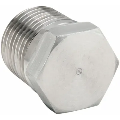 PARKER Plug: Plug, 316 Stainless Steel, 1/2 in, Male BSPT Threaded, 6,000 psi - Extreme Pressure Threaded Pipe Fittings