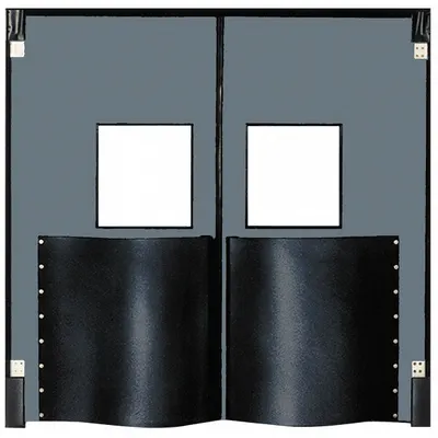 CHASE Swinging Door: Polyethylene, 2 Doors, Gray, 8 ft Door Wd, 8 ft Door Ht - Insulated Swinging Doors