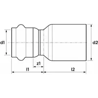 APOLLO Crimp Fitting: 1 in Pipe x 3/4 in Pipe Size, FTG x Tube, EPDM, SmartPress (MPN 123457004)