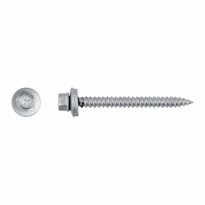 ITW BUILDEX Self-Drilling Screw: #9 Size, 2 in Lg, Steel, Climaseal, Hex Washer, External Hex - Wood-to-Metal-Joining Self-Drilling Sealing Screws