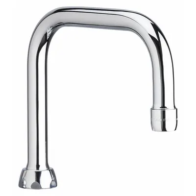 CHICAGO FAUCETS Spout: Spout, Gooseneck, Swivel Spout, Brass, Polished Chrome - Double-Bend Faucet Spouts