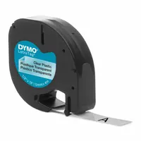 Combined Label and Ribbon Cartridge: 1/2 in x 13 1/8 ft, Plastic, Clear (Gloss), Indoor (MPN 16952)