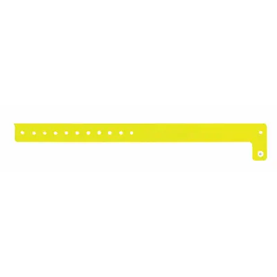 ID Wristband: No Legend, 10 in Overall Lg, 3/4 in Overall Wd, Vinyl, Yellow - Security Wristbands