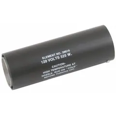 Replacement heating element for heat guns, rated for 800°F. Measures 3-3/4 inches overall length and 1-1/4 inches overall width. Used in applications such as shrink-wrapping, paint stripping, and thawing where consistent high-temperature airflow is needed.