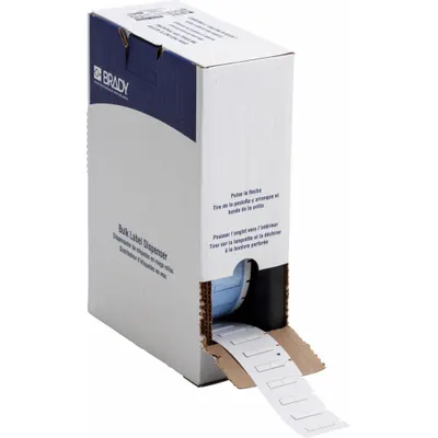 BRADY Sleeve Label: 1/2 in x 1/4 in, Polyolefin, White (Matte) - Brady Precut Sleeve Label Rolls