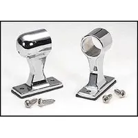 This PHOENIX end stanchion kit is a stainless steel, silver, round component designed to terminate or secure the end of a truck hand rail system. It includes mounting hardware and fits 1-1/4 in diameter round rails. Commonly used in commercial vehicle and industrial access applications