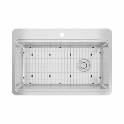 ELKAY Sink: 33 in Overall Lg, 22 in Overall Wd, 9 in Bowl Dp, 30 1/2 in Bowl Lg - One-Bowl Counter-Mounted Kitchen & Bar Sinks without Faucets