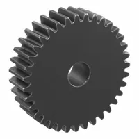 Hubless Spur Gear: Module m 2, 35 Teeth, 15 mm Bore Dia, Black Oxide Coated Carbon Steel, Plain Bore (MPN SSA2-35)