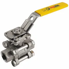 APPROVED VENDOR 316 Stainless Steel Ball Valve, 3/4 in, Locking Lever Handle, RPTFE Seats
