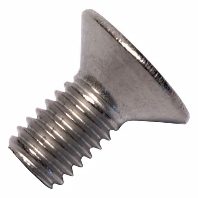 ALLIED TITANIUM Machine Screw: M6x1.00 Thread Size, 12 mm Lg, Grade 2, Titanium, Plain - Flat Head Machine Screws