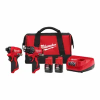 MILWAUKEE M12 SCPBL 2 Piece Combo Kit: 2 Tools, 12 V DC Volt, Battery Included, M12™, M12™, 38D763 (MPN 3494-22)