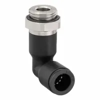 LEGRIS Push-Fit Elbow Fitting: 1/2 mm Pipe x 14 mm OD Size, BSPP x Push-to-Connect, Black (MPN 3169 14 21)