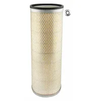 Engine air filter with round-oval shape and axial seal. Inside diameter of 17/32 in. Used in farm equipment to filter airborne contaminants from engine intake air
