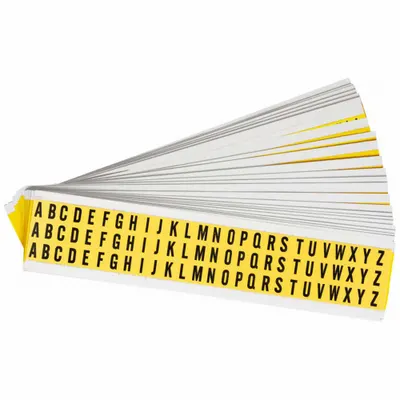 BRADY Letter Label Set: 3/8 in Character Ht, Indoor Only, Non-Reflective, Gothic - Repositionable Letters & Numbers