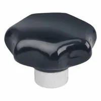This 7-arm knob features a plastic body with a steel threaded insert for manual adjustment and clamping applications. The 3/8"-16 thread size provides secure engagement on threaded studs or bolts. Suitable for use on machinery, jigs, and fixtures where frequent hand tightening is required