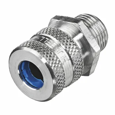 HUBBELL WIRING DEVICE-KELLEMS Liquid Tight Cord Connector: Aluminum, 3/8 in MNPT, 0.38 in to 0.44 in - Straight Metallic Cable Grips