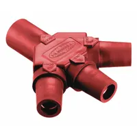 3-Fer: Male-Female-Female-Female, Red, 600V AC/600V DC, 400 A, Series 16 (MPN HBLM3FR)