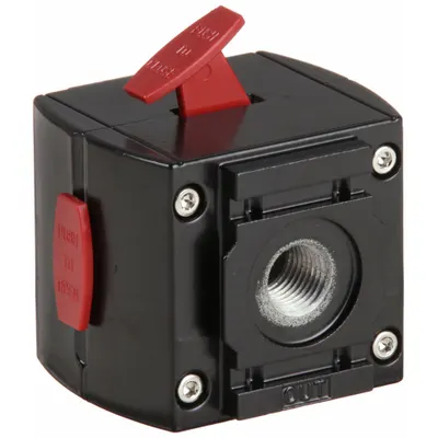 ARO Air Line Lockout Valve: 1/4 in NPT, 1/4 in NPT Outlet Size, 250 psi Max Op Pressure - ARO Compressed Air Line Lockout Valves for FRLs