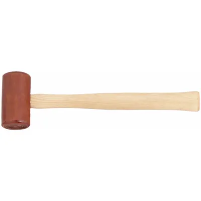 VAUGHAN Rawhide Mallet: Wood Handle, 12 oz Head Wt, 2 in Dia, 3 7/8 in Head Lg - Rawhide Mallets