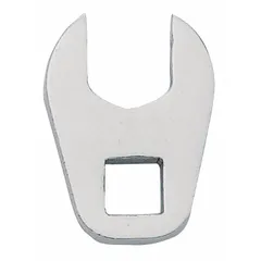 This metric open end crowfoot wrench is designed for use with a 3/8 in drive socket wrench, allowing access to fasteners in confined spaces where a standard socket cannot fit. The 23 mm head size is suitable for various fastening tasks in maintenance and repair work. Chrome finish provides corrosion resistance.