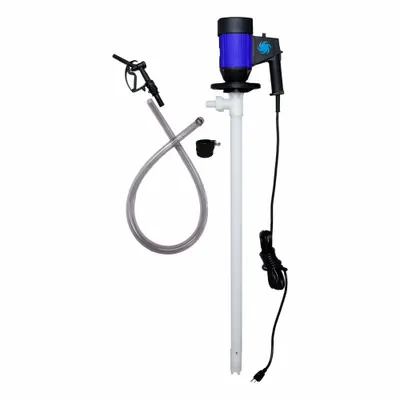 ACTION PUMP Electric Drum Pump: Pump with Hose & Nozzle, 1 hp HP, 115 V AC, 20 gpm - Centrifugal Electric Drum Pumps