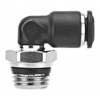 AIGNEP USA Push-Fit Elbow Fitting: 8 mm OD x 3/8 in Pipe Size, Push-to-Connect x Universal Thread (MPN 55110-8-3/8)