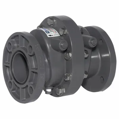 HAYWARD Check Valve: Swing, Inline Valve Body, 8 in Pipe Size, Flange x Flange - PVC Inline Swing Check Valves