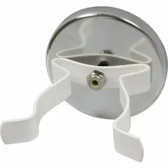 This holding-style cup ceramic magnet features a 0.38 in thickness and 2 5/8 in outside diameter, encased with a clip for secure attachment. It delivers a max pull force of 41 lbf, suitable for industrial holding applications such as fixturing, signage, or light part retention.