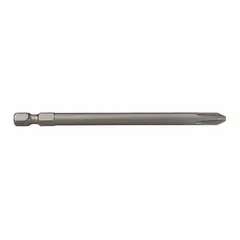 Steel impact bit with #2 Phillips (PH2) drive and standard hex shank. Overall length 6 inches. Imperial sizing. For driving Phillips-head fasteners in high-torque fastening applications.