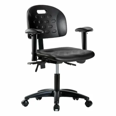 OEM Ergonomic Chair: Polyurethane, Arms Included, Ht Range 17 1/4 in to 22 1/2 in - Polyurethane Lab Chairs