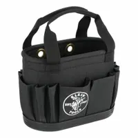 KLEIN TOOLS Bucket Bag: 14 in W x 10 in H, Black, Polyester, 29 Pockets, Open Top (MPN 5144BHB14OS)