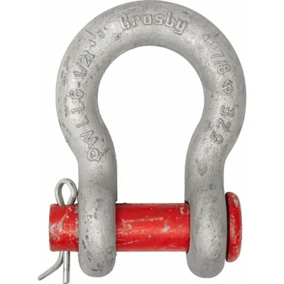 CROSBY Round Pin Anchor Shackle: Anchor Shackle, 3,000 lb Working Load Limit, 1/2 in Body Thick - Anchor Shackles