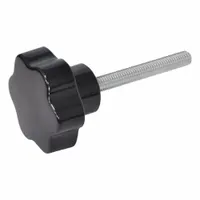 JW WINCO Hand Knobs; Six-Lobed Knobs: 6 Point, Plastic w/ Steel Thread, M5 Thread, 20 mm Thread Lg (MPN 6112030)