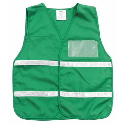 CONDOR Safety Vest: Green, Polyester, Hook-and-Loop, Universal Vest Size - Legend Insert Safety Vest